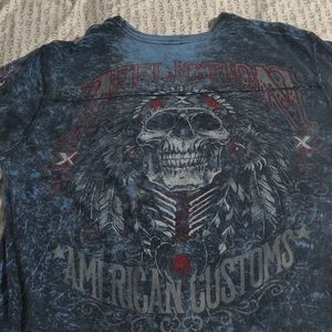 Affliction reversable shirt large